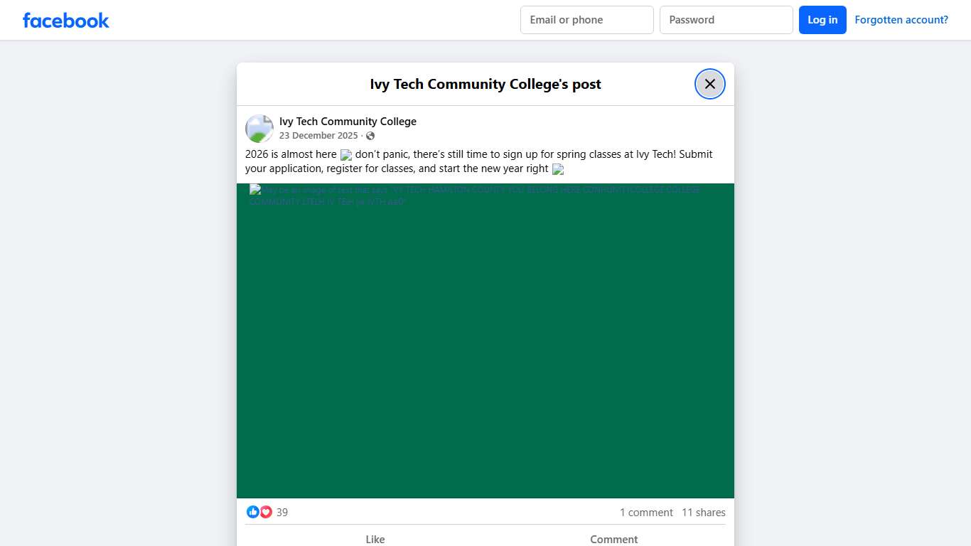 2026 is almost here 🫣 don’t... - Ivy Tech Community College Facebook